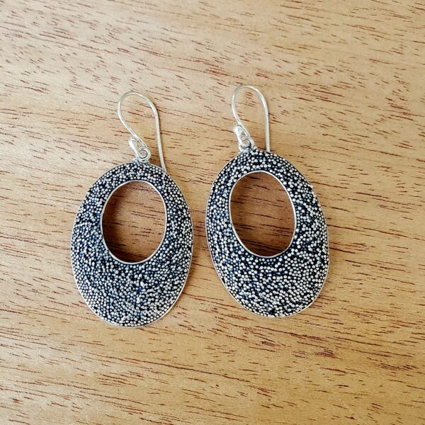 Sterling Silver Earring with Granulation - Image 2