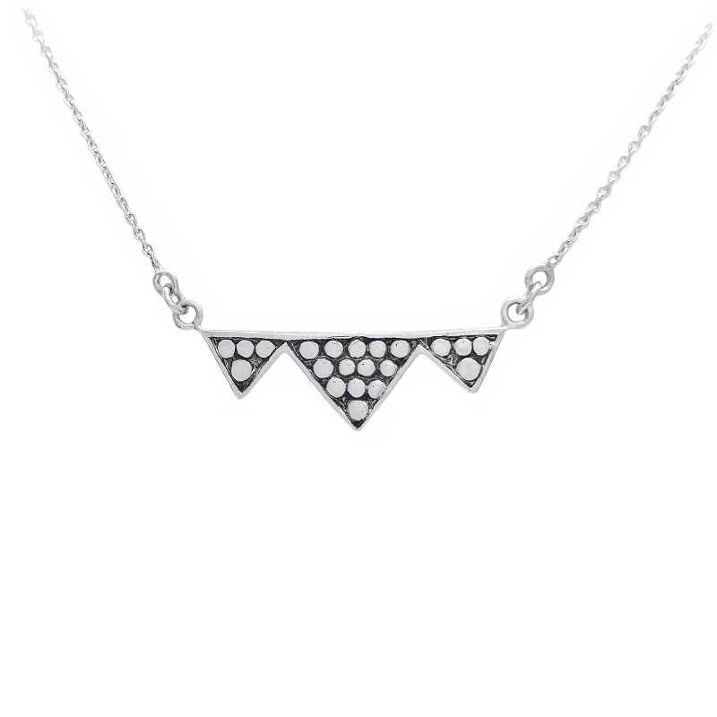 925 Sterling Silver Triangle Bar Necklace 