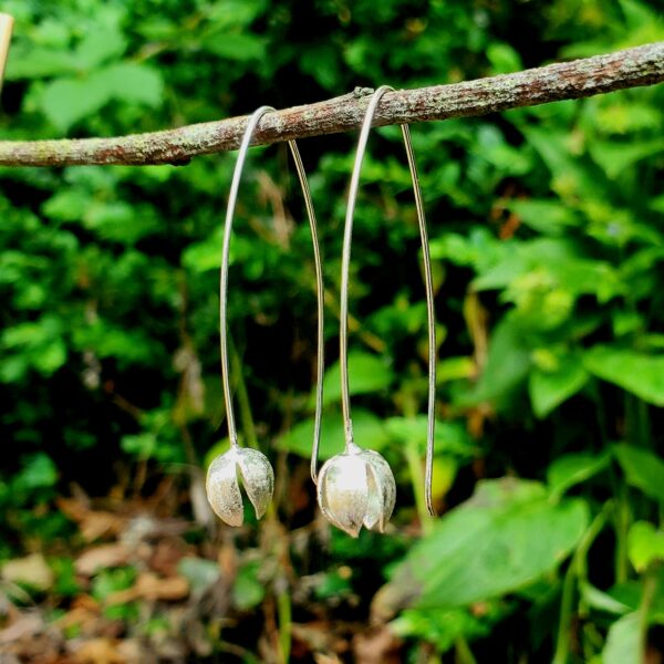 Silver Checkered Lily Hoop - Image 3