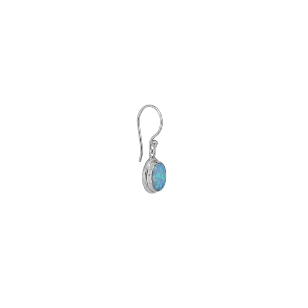 Sterling Silver & Mosaic Oval Opal Dangle - Image 2