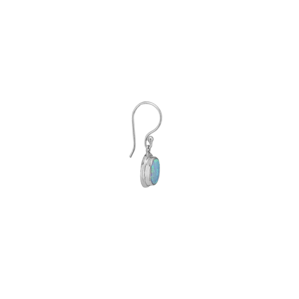 Sterling Silver & Mosaic Oval Opal Dangle - Image 3