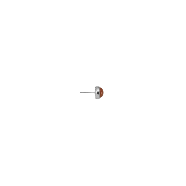 Sterling Silver Round Cabechon Carnelian Stud - Image 3