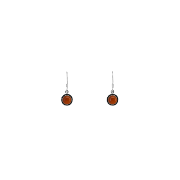 Round Sterling Silver & Carnelian Dangle - Image 2