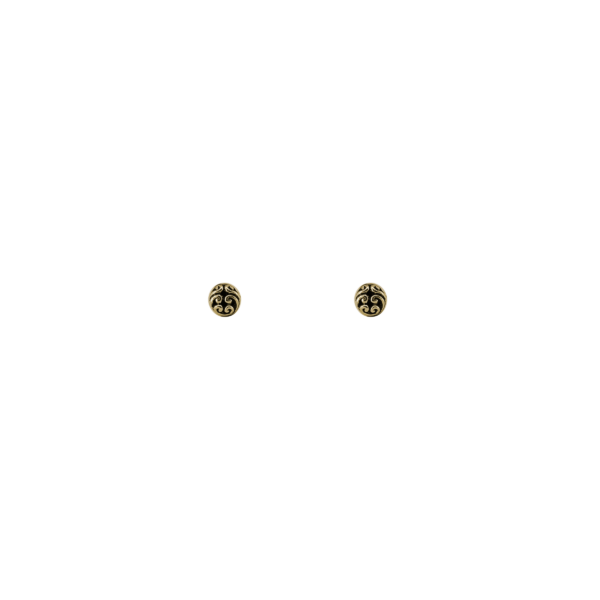 Tiny 18k Gold Swirly Stud