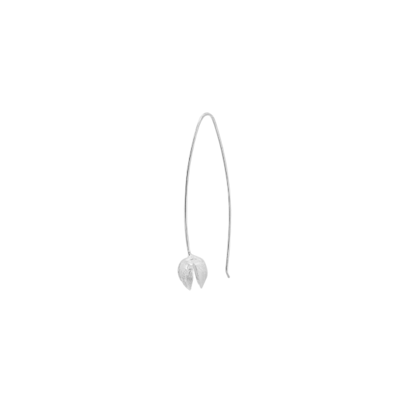 Silver Checkered Lily Hoop - Image 2