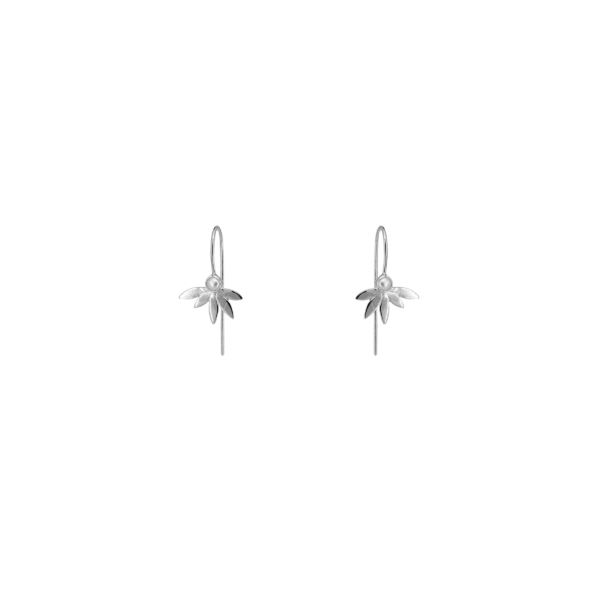 Sterling Silver Five Petal with Pearl Dangle