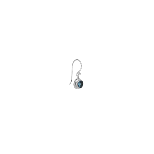 Sterling Silver & Lab Green Tourmaline Round Dangle - Image 2
