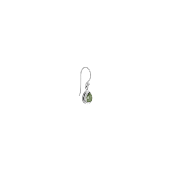 Sterling Silver & Green Tourmaline Teardrop Dangle - Image 2