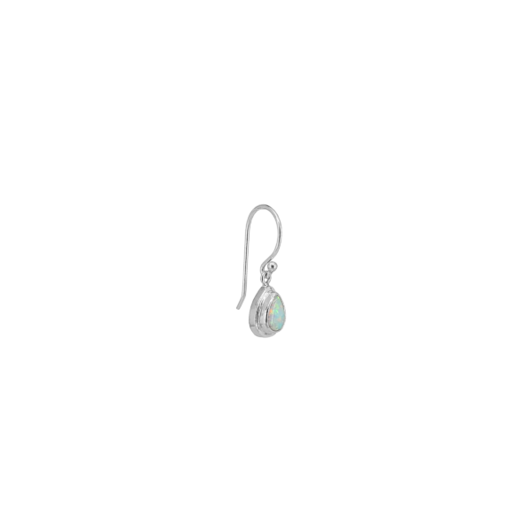 Sterling Silver & Mosaic Opal Teardrop Dangle - Image 2