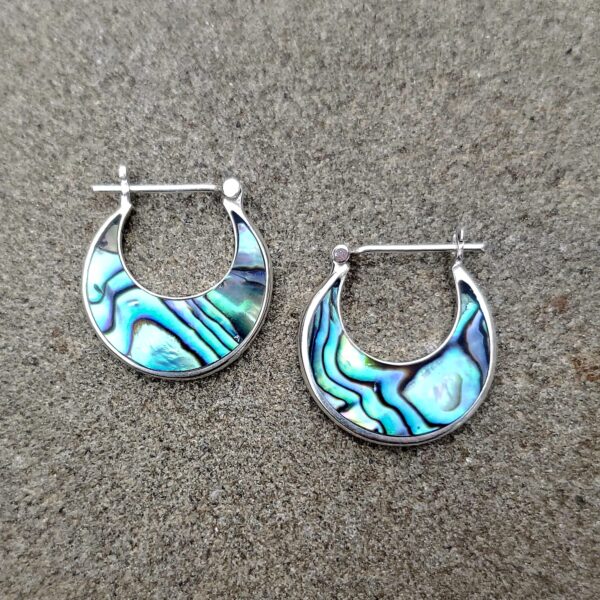 Sterling Silver Paua Shell Hoop - Image 2
