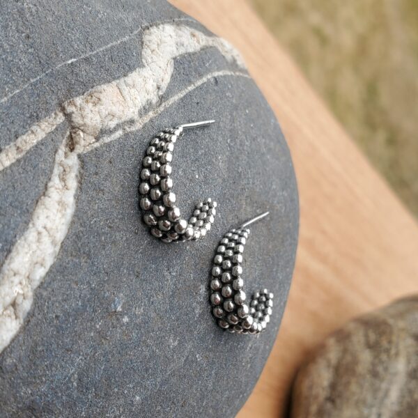 Sterling Silver Granulated Hoop - Image 2