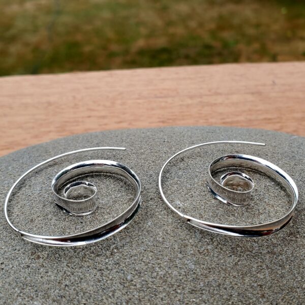 Sterling Silver Spiral Hoop - Image 3