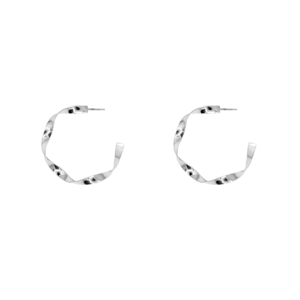 Medium Sterling Silver Ribbon Hoop