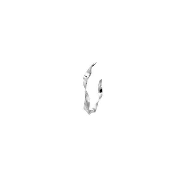 Medium Sterling Silver Ribbon Hoop - Image 2