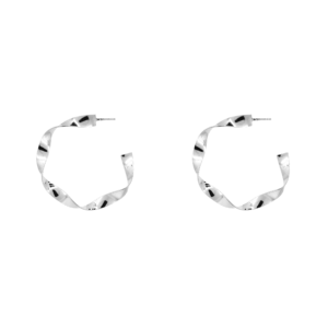 Large Sterling Silver Ribbon Hoop