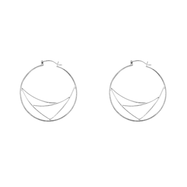 Sterling Silver Abstract Hoop