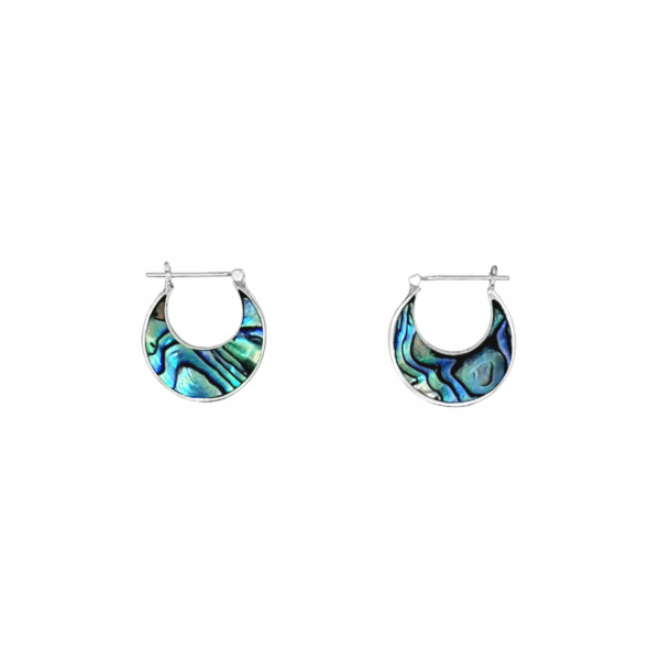 Sterling Silver Paua Shell Hoop