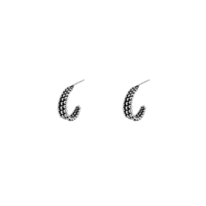Sterling Silver Granulated Hoop