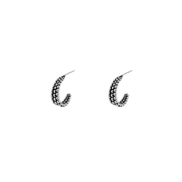 Sterling Silver Granulated Hoop