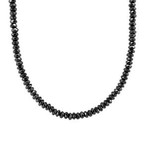 Faceted Hematite Necklace with Adjustable Sterling Chain