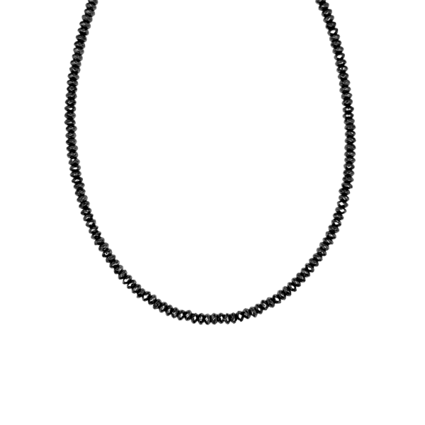 Faceted Hematite Necklace with Adjustable Sterling Chain - Image 2