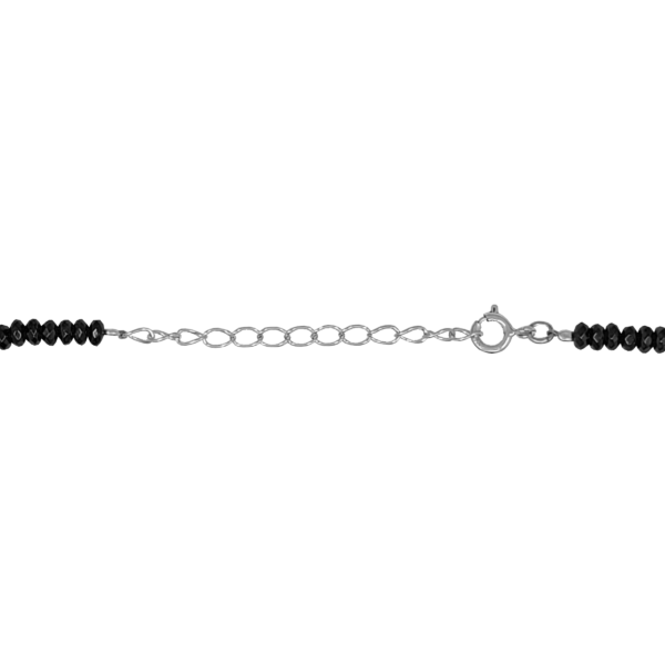 Faceted Hematite Necklace with Adjustable Sterling Chain - Image 3