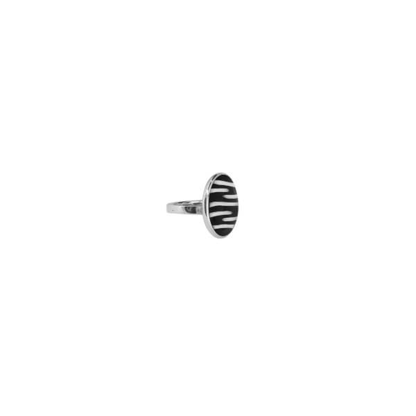 Sterling Silver & Zebra Shell Ring - Image 2