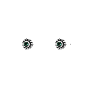 Sterling Silver & Green Quartz Little Stud