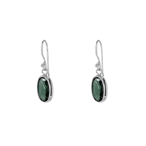 Sterling Silver & Faceted Green Quartz Dangle