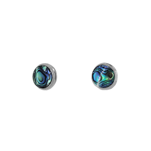 Sterling Silver Round Paua Shell Stud