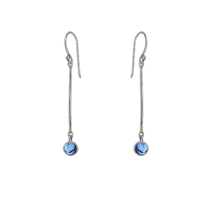 Sterling Silver Long Drop Paua Shell Dangle