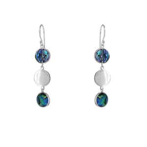 Sterling Silver & Paua Shell Three Circle Dangle