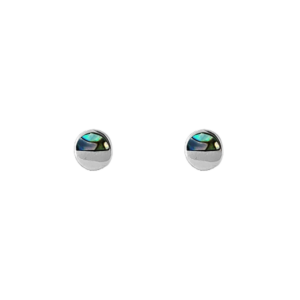 Sterling Silver & Paua Shell Half-Moon Stud