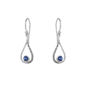 Sterling Silver & Blue Sapphire Open Dangle