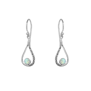 Sterling Silver & Opal Open Dangle